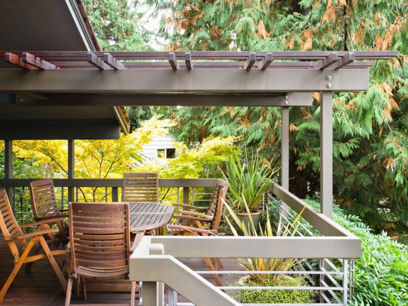 Terrasse bois pour mobil-home de camping réalisée par Extérieur Boa en Vendée